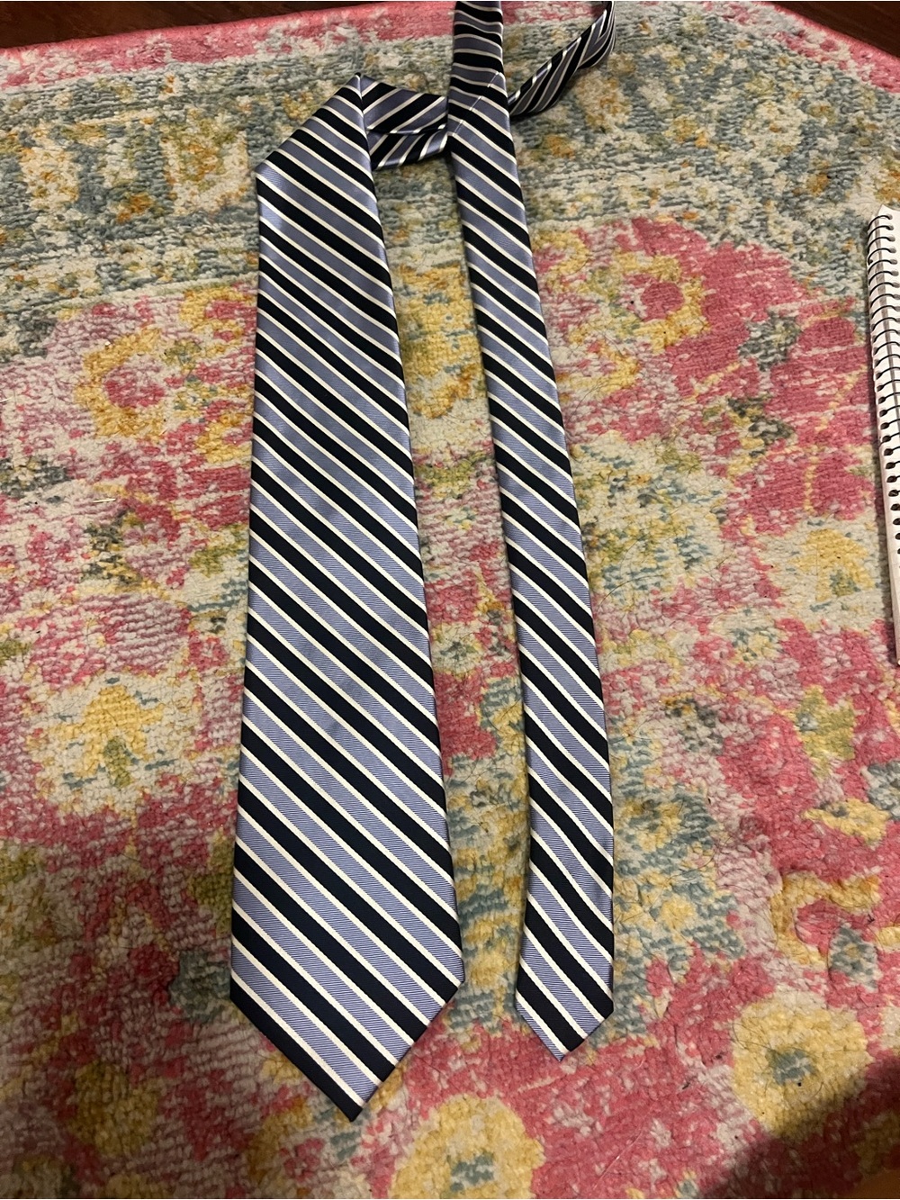 Jos. A. Bank Black, White & Grey Diagonal Stripe Tie